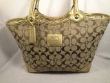 Coach Signature Khaki Gold Bleeker Tote 12369