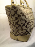 Coach Signature Khaki Gold Bleeker Tote 12369
