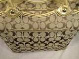 Coach Signature Khaki Gold Bleeker Tote 12369