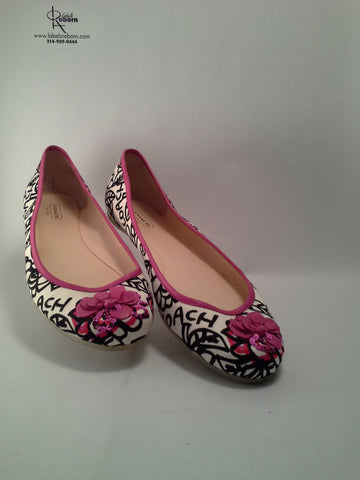 Coach Adessa Poppy Pink and White Ballet slippers