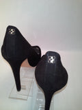 Coach Selma Black Suede Peep Toe Heels - Labelz Reborn