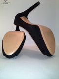 Coach Selma Black Suede Peep Toe Heels