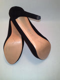 Coach Selma Black Suede Peep Toe Heels
