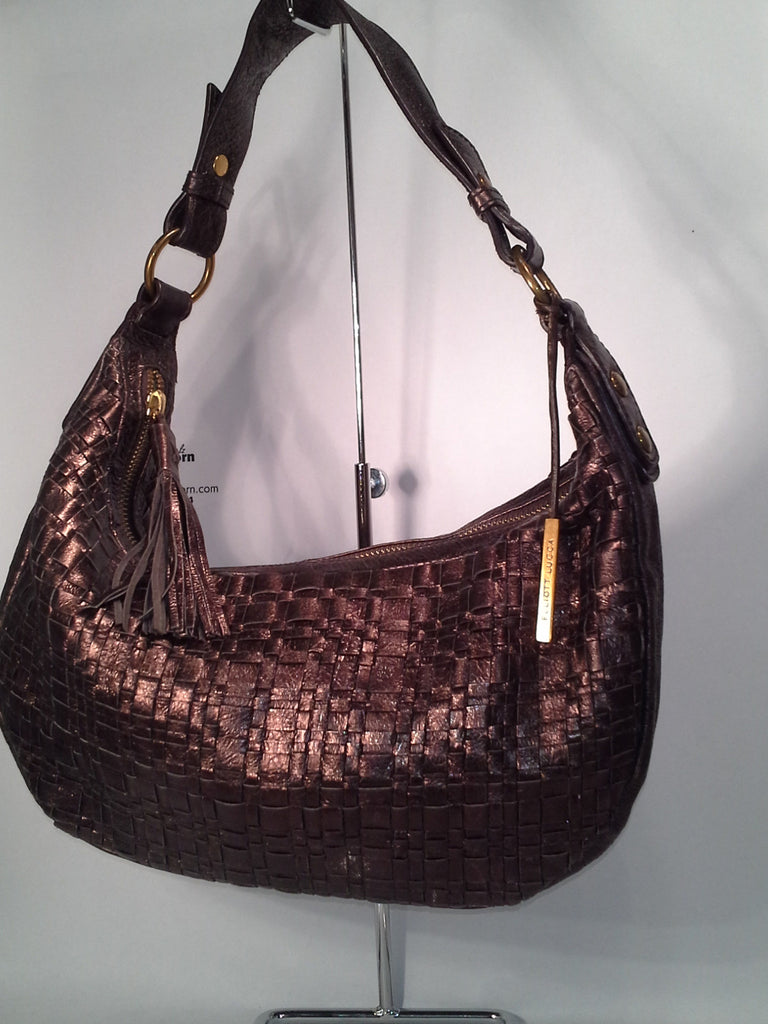 Elliott Lucca Art of the Weave Bronze Leather Hobo Bag
