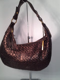 Elliott Lucca Art of the Weave Bronze Leather Hobo Bag