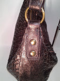 Elliott Lucca Art of the Weave Bronze Leather Hobo Bag