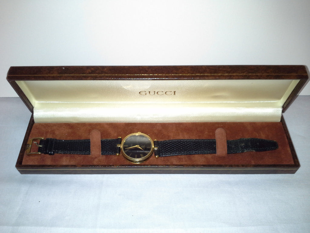 Gucci Museum 2000L Black & Gold‑Tone Watch