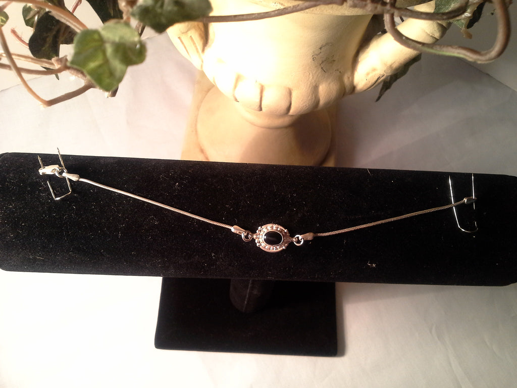 Sterling Silver Onyx Center Bracelet