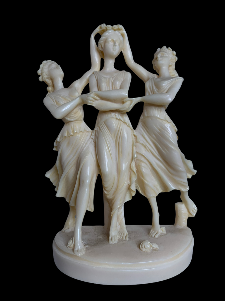 The Three Graces Greek Mythology Hand Carved In Greece Alabaster Sculpture