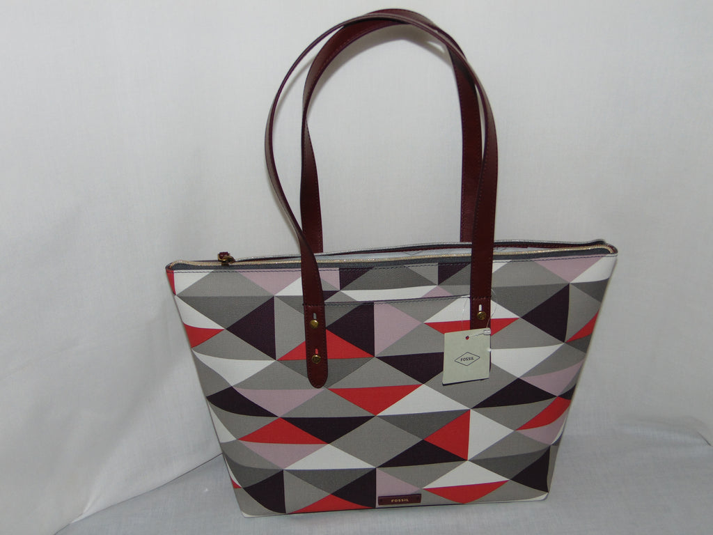 Fossil Jayda Red Multi Tote Bag