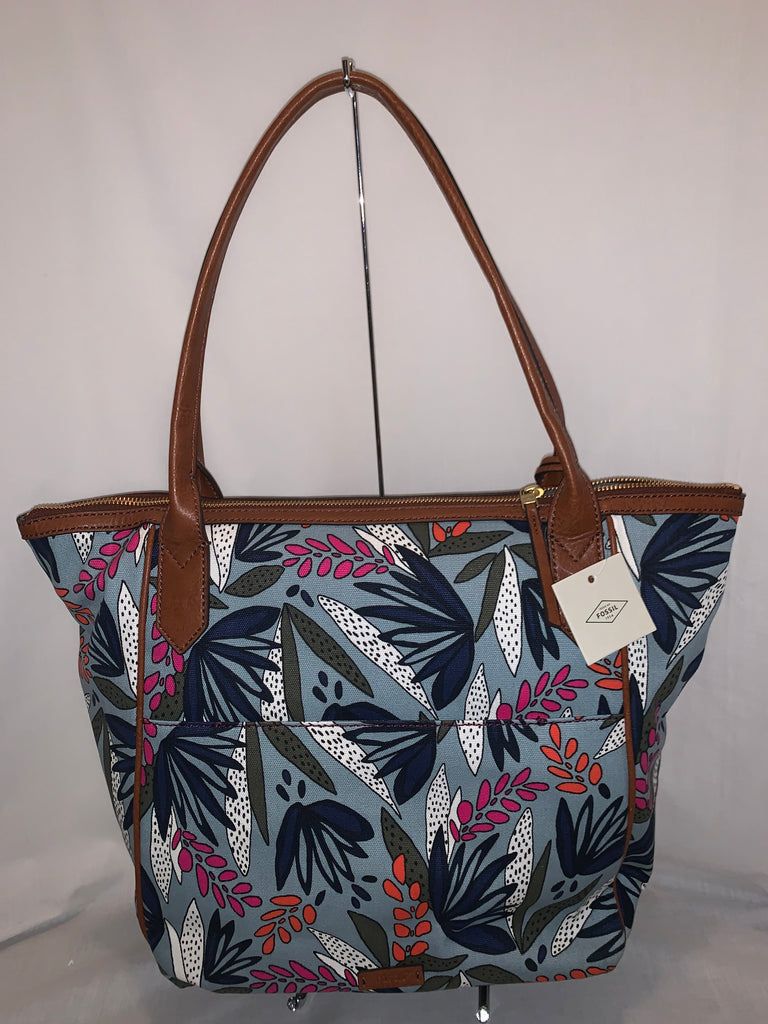 Fossil Fiona Blue Agave tote handbag