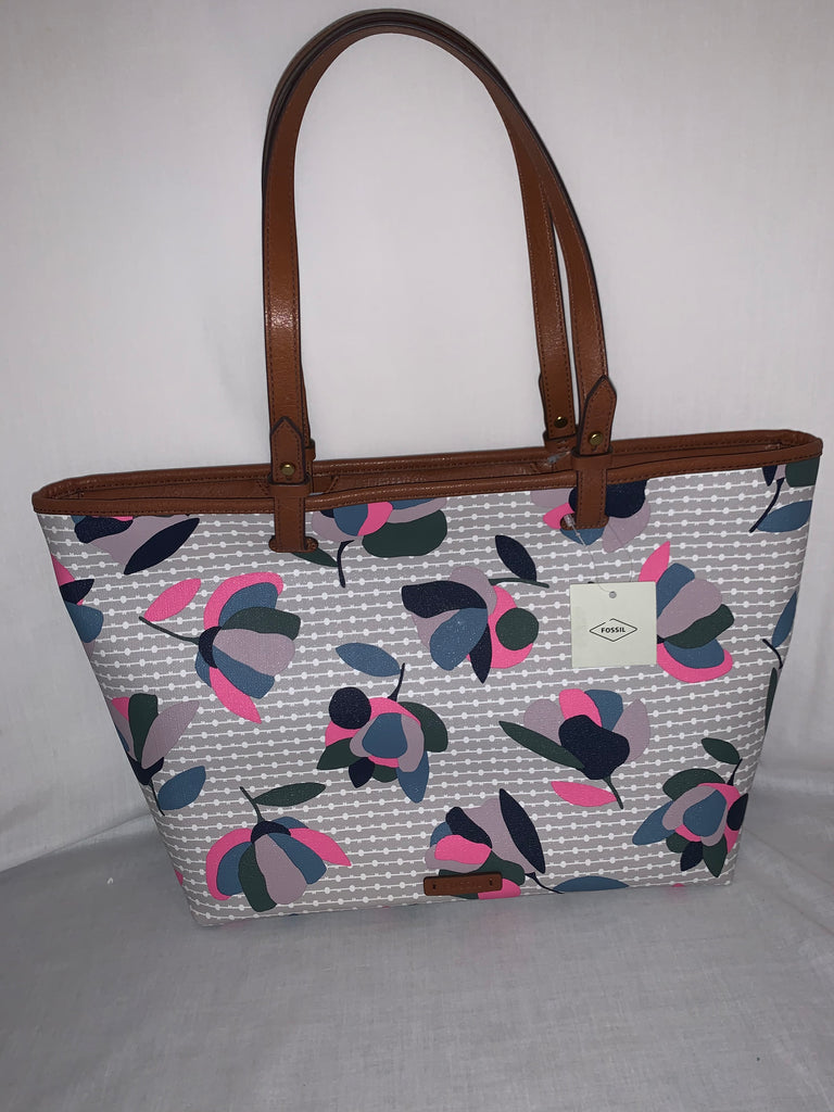 Fossil Rachel Floral Multi/White Tote Bag