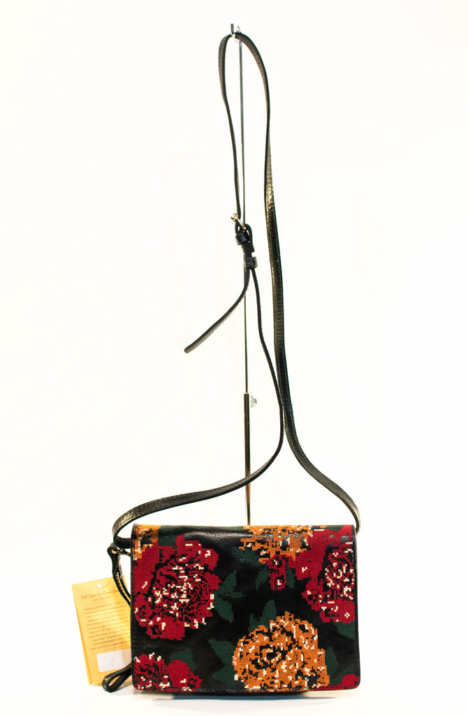 Patricia Nash Lanza Fall Tapestry Convertible Leather Crossbody Handbag