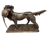 Bronze Irish Setter Bird Dog Hunting Sculpture