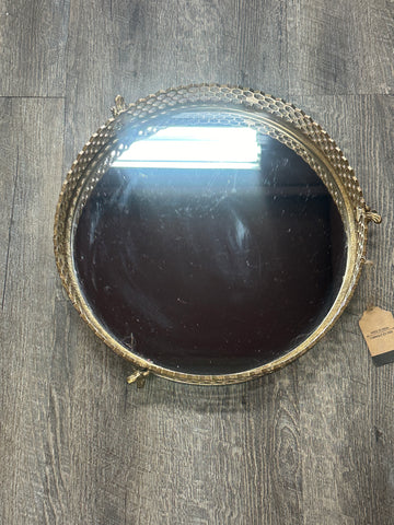 Gold Honey Bee Comb Decorative Mirror Tray