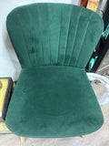 Chelidon Velvet Armless Slipper Chair Stained Wood Frame Upholstered