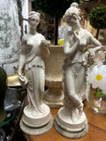 Pair of Neoclassical Style Alabaster Powder Sculptures