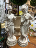 Pair of Neoclassical Style Alabaster Powder Sculptures