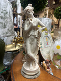Pair of Neoclassical Style Alabaster Powder Sculptures