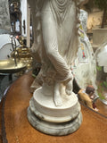 Pair of Neoclassical Style Alabaster Powder Sculptures