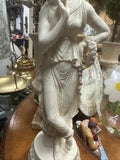 Pair of Neoclassical Style Alabaster Powder Sculptures