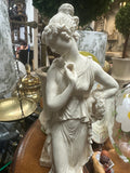 Pair of Neoclassical Style Alabaster Powder Sculptures