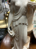 Pair of Neoclassical Style Alabaster Powder Sculptures