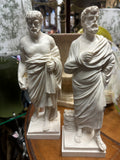 Pair of Ancient Greek Philosopher Statues: Solon & Sophocles