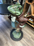 Vintage Bombay Butler Statue Frog Butler End Table Holding a Serving Tray 32"