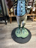 Vintage Bombay Butler Statue Frog Butler End Table Holding a Serving Tray 32"