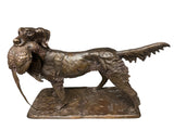 Bronze Irish Setter Bird Dog Hunting Sculpture