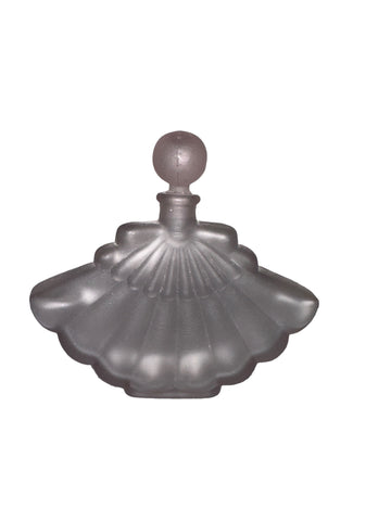 Silvestri Frosted Amethyst Glass Fan Perfume Bottle Art Deco Style Stopper Tassle