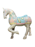 MCM Solid Wood Hand Painted French Provincial Carousel Horse