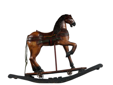 Antique wooden rocking horse - Circa 1980s