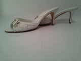 CD White Leather Cannage Sandals