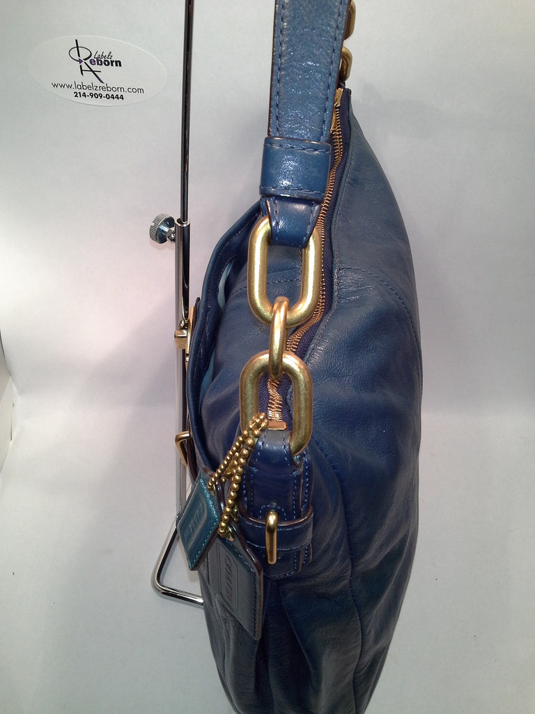 Coach | Bags | Coach Poppy Liquid Gloss Groovy Convertible Cobalt Blue  Patent Leather Hobo Bag | Poshmark
