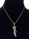 Sterling Silver 3D Entwined Lovers Charm and Chain