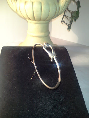 Sterling Silver Latch and Hook Bangle Bracelet