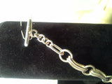 Men's Sterling Silver Elongated Circle Interlocking Chainmaille Bracelet