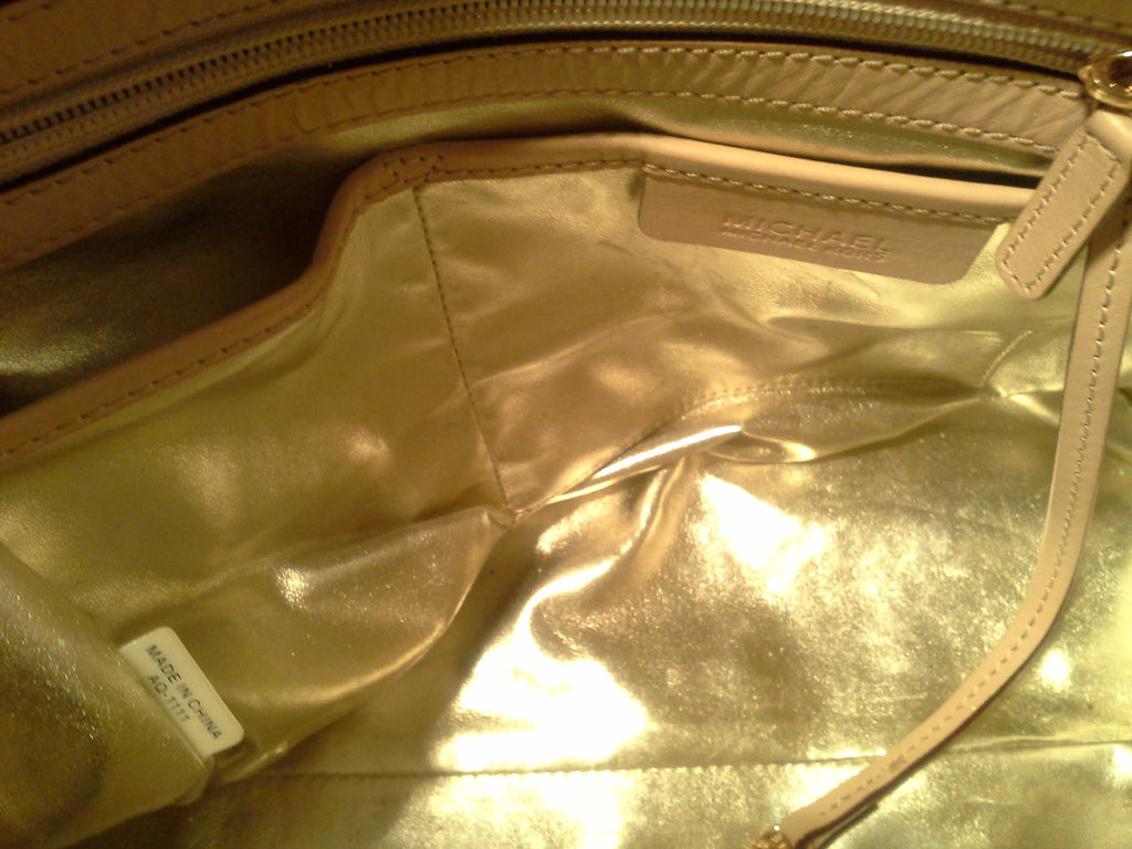 Michael Micahel Kors Metallic Gold Mirror Leather Large Grayson Satchel