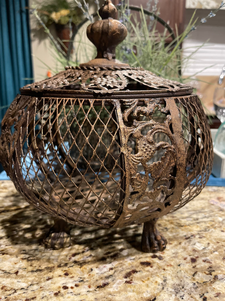 Vintage Metal Footed Basket